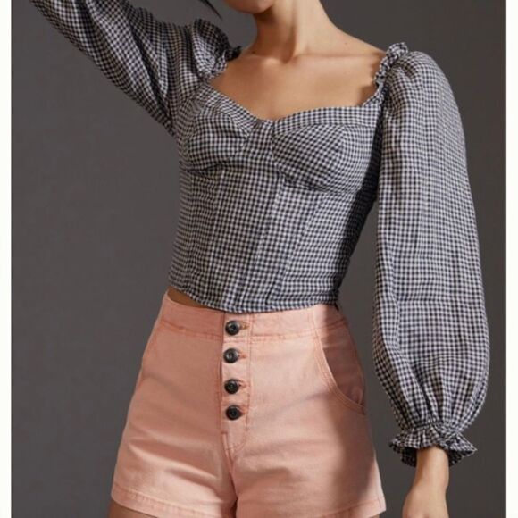 nwt Anthropologie pink pilcro wide leg shorts - Picture 8 of 9